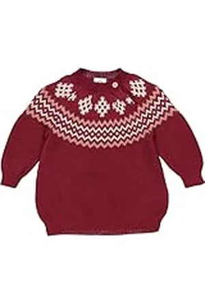 Müsli By Green Cotton Knit Jacquard L/S Jurk voor babymeisjes, , 56 cm