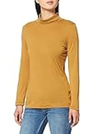 ESPRIT Met Tencel™: Longsleeve met opstaande kraag, , XXL