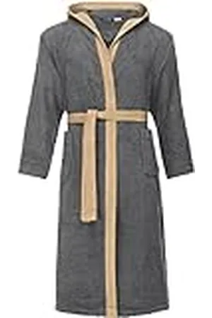 Ladeheid Heren Badjas van 100% Katoen LA40-190 (Donker Grijs-12/Beige-8, S)