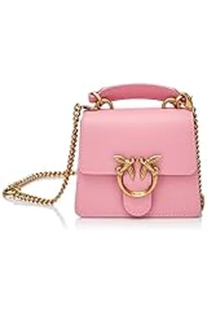 Pinko Love One Top Handle Micro Light Kalfsszijde, damestas, P31Q_roze marino-antiek goud