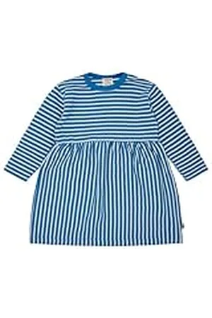 loud + proud Meisjes lange mouwen gestreept met rib, GOTS-gecertificeerd kinderjurk, , 74-80