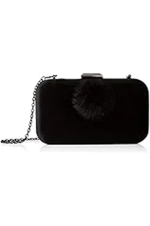 Eferri Dames Rabbit Clutch Blauw, 19x11x4 Centimeter, zwart