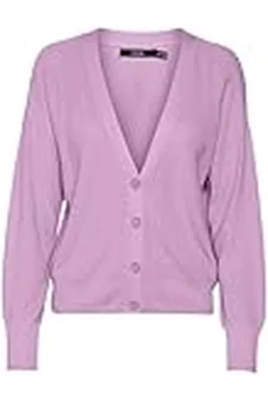 VERO MODA Dames Vmnewlexsun Ls Korte V-hals Car Ga Noos Cardigan Sweater, Pastel Lavendel, L