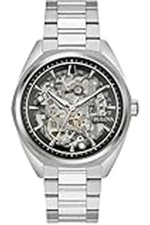 BULOVA Heren analoog automatisch horloge met roestvrij stalen armband 96A293, , armband