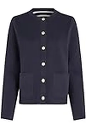 Tommy Hilfiger Dames CO Jersey STCH Reversible Cardi WW0WW40846, Cardigan Trui, Beige, S, , S