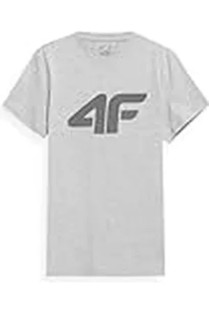 4F T-shirt M1155 Cold Light Grey Melange XXL voor heren, , XXL