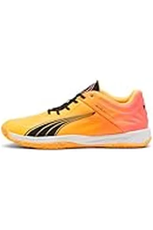 PUMA Unisex Accelerate Turbo Indoor Court Schoen, Sun Stream Sunset Glow Zwart, 36 EU
