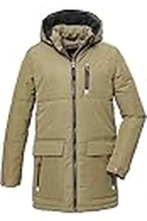 Killtec Jongens Gewatteerde parka met capuchon/winterjas is waterafstotend KOW 135 BYS QLTD PRK, khaki, 140, 39877-000