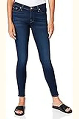 7 for all Mankind Dames The Skinny Rinsed Blue Jeans