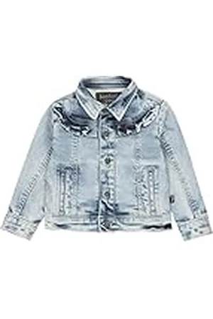 Koko Baby Girls Denim Blue met Ruffles Jacket, 98% Katoen/ 2% Elastaan, 56