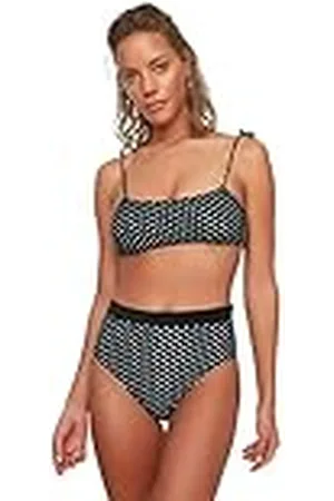 Trendyol Dames Polka Dot Hoge Taille Zes Bikini Broeken, , 34