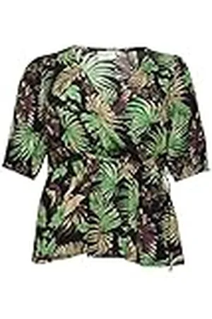 Kaffe Plus-size dameswikkelblouse, halve lengte, mouwen, lint, dames, , 40 Groten mate