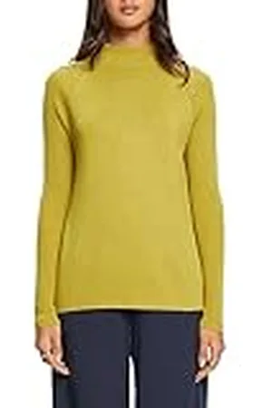 ESPRIT Lenzing™ Ecovero Pullover met opstaande kraag, Pistachio Green, L