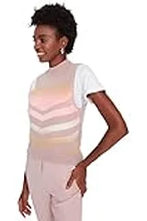 Trendyol Dames Ronde hals Hart Regular Gebreid vest Sweater, Pink, M, , M