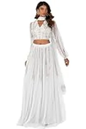 Maya Deluxe Dames Indiase traditionele jurk outfit Lengha Choli Lehenga Saree rok en top Dupatta Coord Set voor bruiloftsgast, , 12