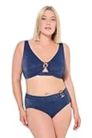 Ulla Popken Dames grote maten plus size bikini, sophia, glitterstructuur, schelp, , 42