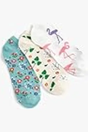 Koton Dames Bloemen 3-Pack Bootie Sokken Set, Multicolor (Mix), One Size, , Eén Maat