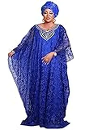 HD Collection Vrouwen Afrikaanse Kant Kaftan Jurk Borduurwerk Rihestone Avond Party Gown Plus Size Veel Kleuropties, , One Size