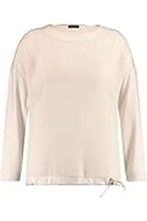 Samoon Damesshirt met lange mouwen en trekkoord, lange mouwen, ronde hals, effen, grote maten, , 44