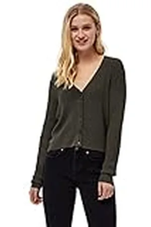 DESIRES Dames Geisha Rib Cardigan, Beluga Groen, XXL