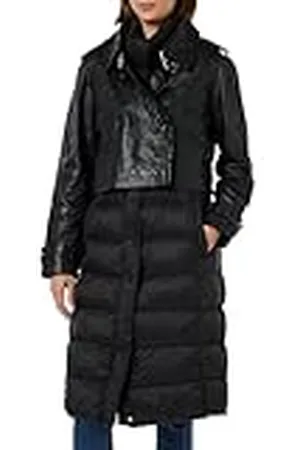Freaky Nation Dames Center Stage-FN leren jas + gewatteerd vest, zwart/zwart, L, , L
