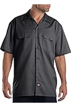 Dickies Heren korte mouw werkshirt grote en lange knoop, , XL tall