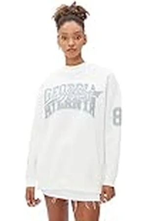 Koton Dames Crew Neck Oversized Bedrukt Ribbed Sweatshirt, , XL
