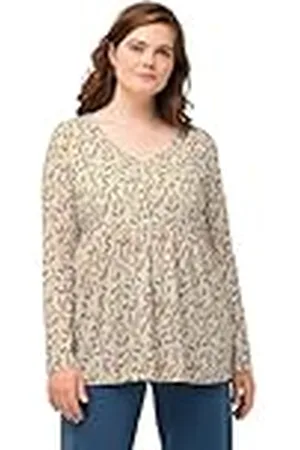 Ulla Popken Nachtjapon met print voor dames, , 46/48
