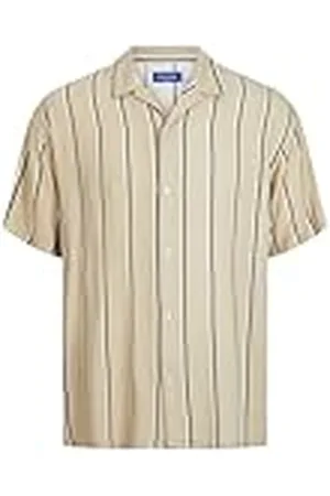 JACK & JONES Jorluke Palma Stripe herenshirt, korte mouwen, , L