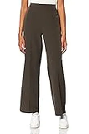Pieces® Bestseller a/s Dames PCBOSSY HW Wide Pants NOOS broek, Black Olive/Detail:CP, S