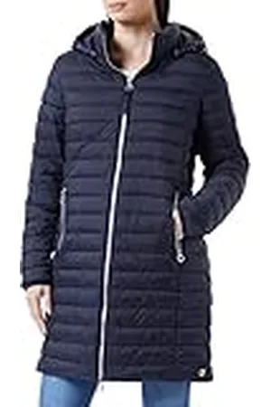 QS by s.Oliver Lange gewatteerde jas met afneembare capuchon, Donkerblauw, 40