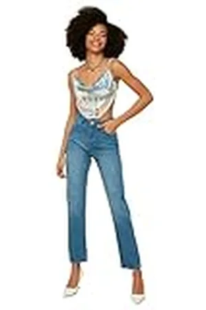 Trendyol Vrouwen Jeans Blue Hoge Taille Bootcut jeans, , 42