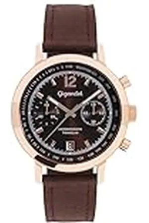 Gigandet Heren analoog Japans kwartsuurwerk horloge met lederen armband AVG10-08