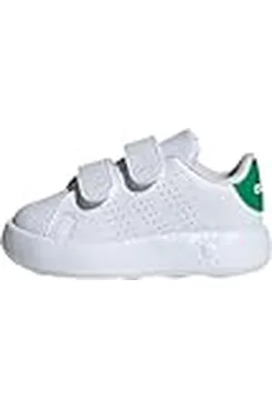 adidas Uniseks-Baby Advantage Shoes Kids, Cloud White/Cloud White/Green, 21 EU