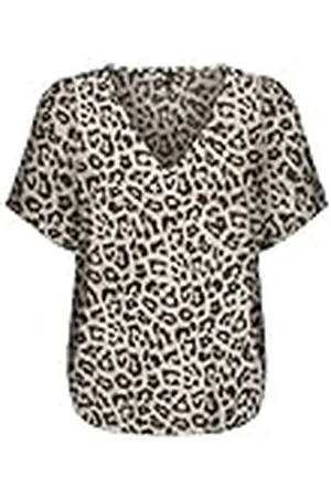 ONLY Onlalma Life Vis S/S V-hals top dames hemd, , S, , S
