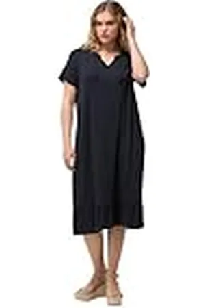 Ulla Popken Dames grote maten, jersey-midi-jurk, , 42/44 NL
