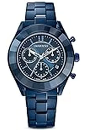 Swarovski Octea Lux Sport horloge, Swiss Made, Metalen armband, Blauw, Blauwe afwerking