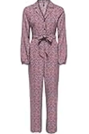ONLY Onlnova Life Vis L/S Zira jumpsuit voor dames, rood oranje/AOP: 591 Soul, XL, , XL