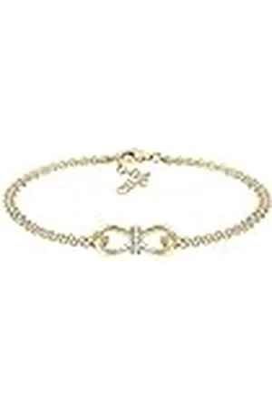 Elli Armband dames Infinity met kristallen in 925 sterling zilver verguld, 180, Facetgeslepen, kristal
