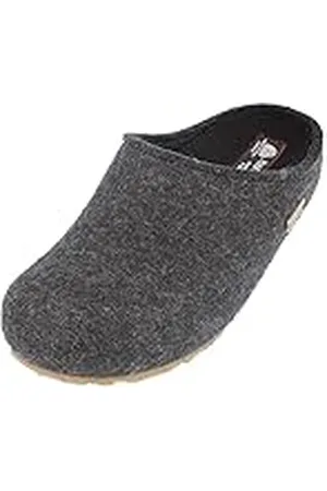 Haflinger Grizzly Michl vilt pantoffel met rubber zool grafiet, maat 43