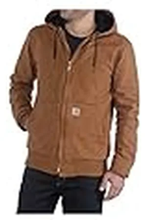Carhartt Heren Loose Fit Washed Duck Geïsoleerde Active Jacket, Bruin, M
