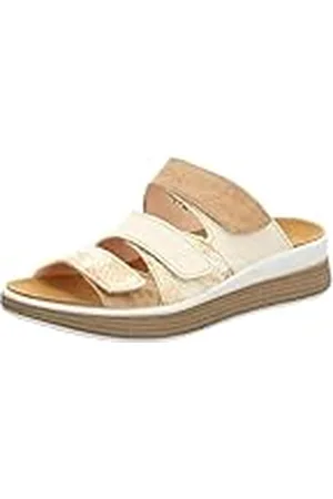 Think! Dames Meggie_3-000444 chroomvrij gelooid duurzaam vervangbaar voetbed Pantolette, 4000 Nude/Combi, 37 EU, , 37 EU