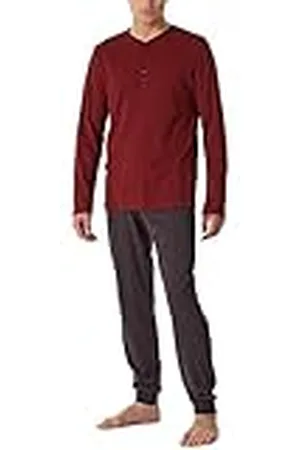 Schiesser Herenpyjama lang met knoopsluiting, warme katoenen interlock pyjamaset, , 60, , 60
