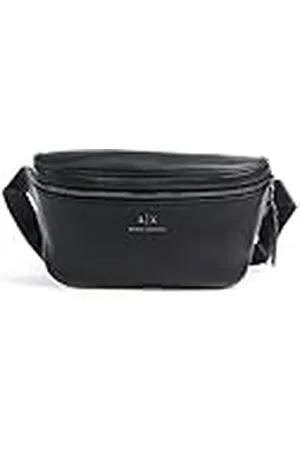Armani Exchange Eco-Leather Waistbag, riemtas voor heren, zwart, , Eén maat