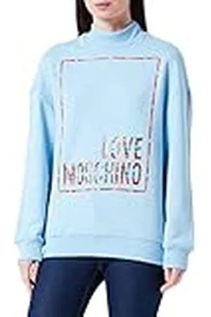 Moschino Dames Regular Fit High Collar with Shiny Print Logo Box Sweatshirt, , 42