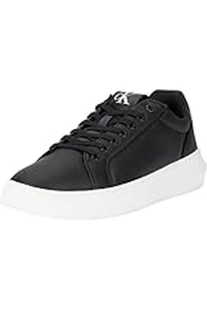 Calvin Klein Jeans Heren Chunky Cupsole Clean Low YM0YM01124 Sneakers, zwart (zwart/helder wit), 10 UK, , 42.5 EU