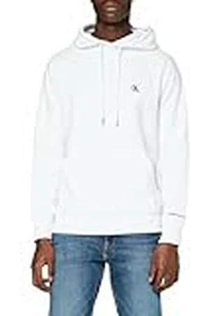 Calvin Klein Ck Essential Sweatshirt voor heren, met capuchon, wit (bright white), XXL