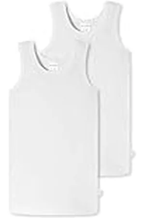 Schiesser Jungen 2 PACK Unterhemd ohne Arm - 95/5 Organic Bio Baumwolle - Größe 92 bis 140