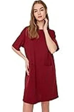 Trendyol Dames tas gedetailleerde gebreide jurk jurk, Cinnamon, Extra Small