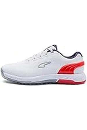 PUMA Alphacat Nitro golfschoen voor heren, Wit voor alle tijden Red Navy, 46 EU